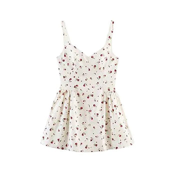 Cottage Cherry Flower Mini Dress
