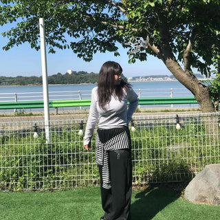 Loose-fit Striped Casual Long-sleeve T-shirt