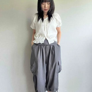 Sedam Cargo Pocket Drawstring Wide Loose Fit Daily Shorts