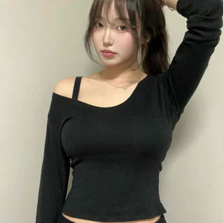 Slim Fit Plain Casual Daily Long Sleeve T-Shirt
