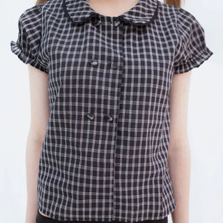 Double Button Frill Blouse
