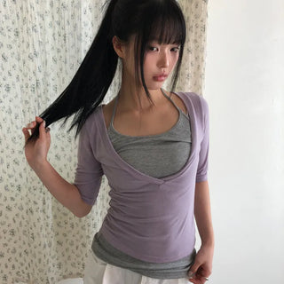 Felon Deep V-Neck Sleeveless T-Shirt