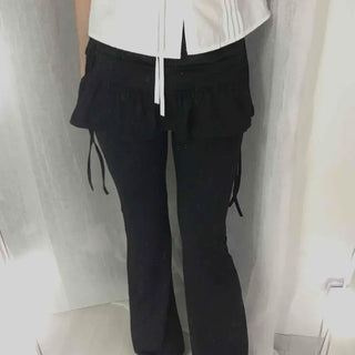Dali Shirred Layered Bootcut Long Pants