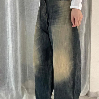 Reekil Washed Wide Loose Fit Daily Long Pants