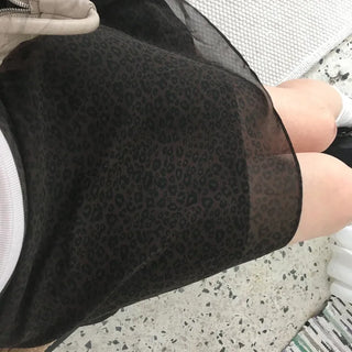chiffon leopard print skirt