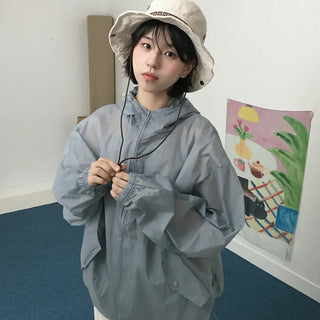 [UNISEX] Summer Mono Hooded Windbreaker