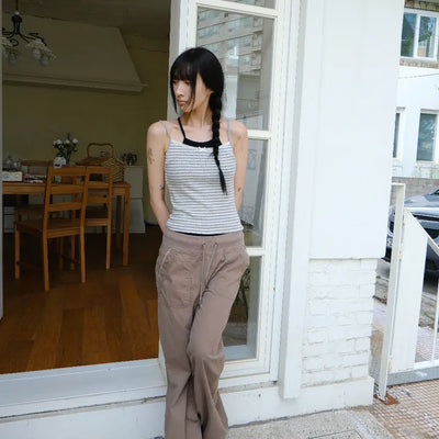 Striped punched sleeveless (2 colors)