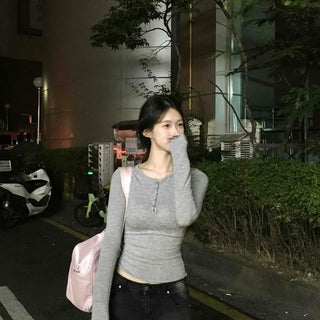 Koi Button Slim Fit Long Sleeve T-shirt