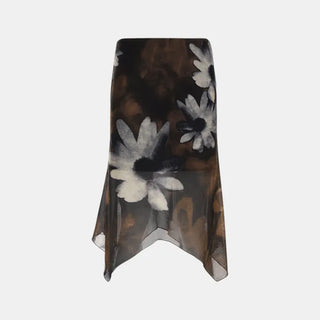Shadow Bloom Mesh Midi Skirt