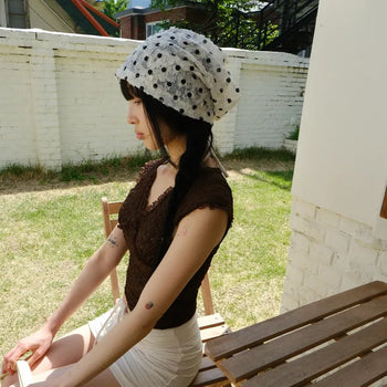 Dot Lace Beanie
