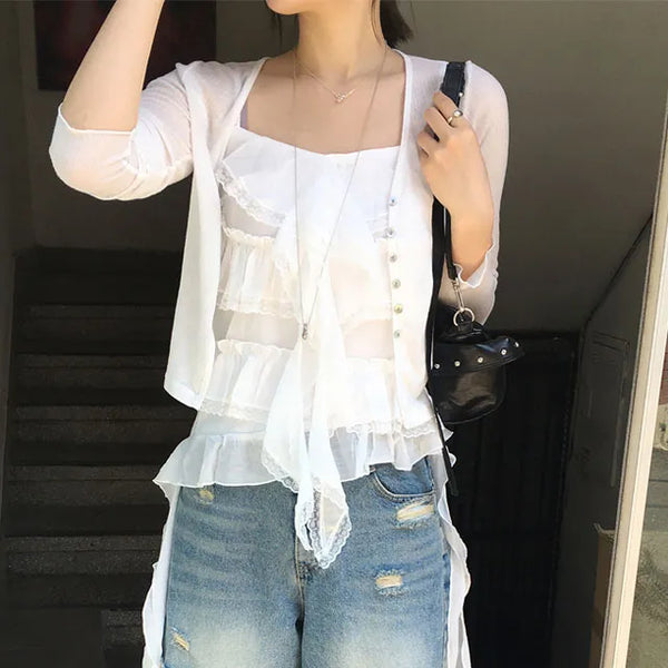 Angel Wave Frill Blouse 2 colors
