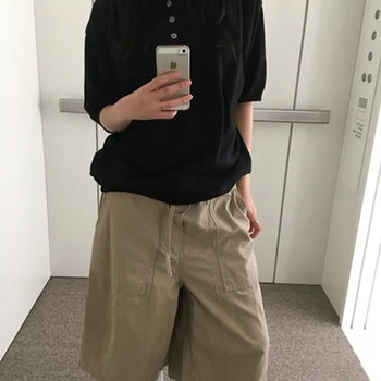 Ray Collar Short Sleeve Knit