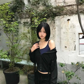 Luem String Loose Fit Shearling Zip-Up Hoodie