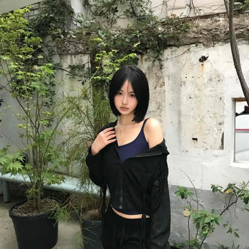 Luem String Loose Fit Shearling Zip-Up Hoodie