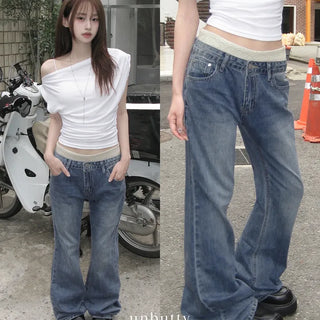 Peto Low-Rise Denim Bootcut Long Pants