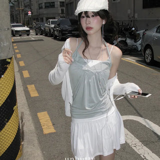 Video o  Layered Button Shirred Sleeveless