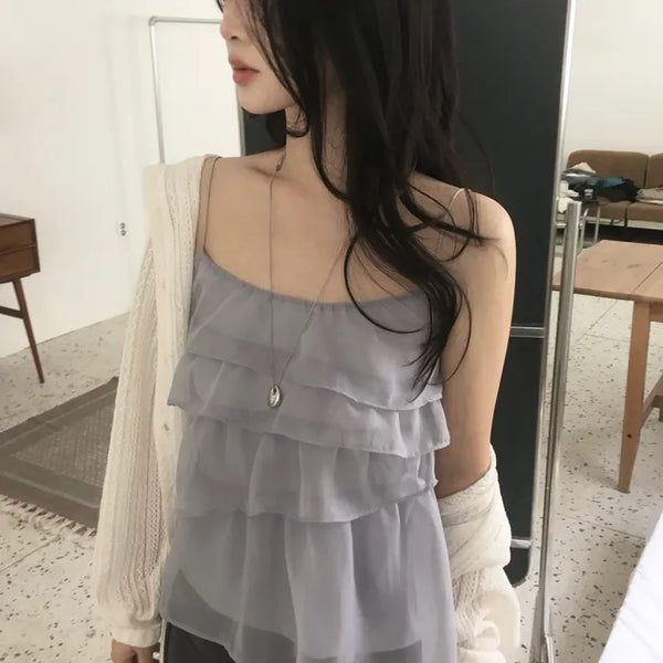 chiffon sleeveless blouse