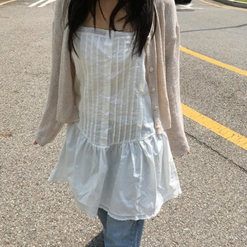 *Delicate Fit/Layered* Is Pintuck Sleeveless Dress