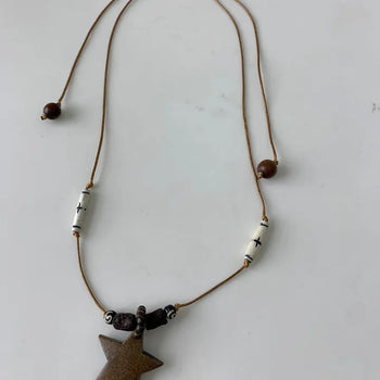 Star wood knot necklace