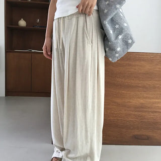 [UNISEX] Logan Linen Double-Pleat Wide Pants