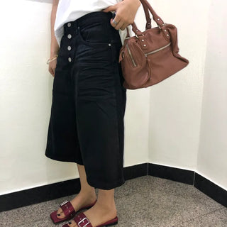 Coated Bermuda Denim