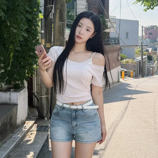 Union One-Shoulder Short-Sleeve T-Shirt