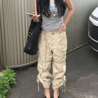 OOTJ  Vintage Cargo String Wide Pants