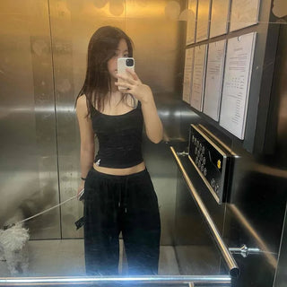 Loose-fit String Wide Daily Long Pants