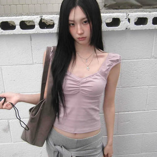 Wendy Slim Fit Puff Shirred Sleeveless