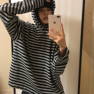 Layered Stripe Hoodie Tee