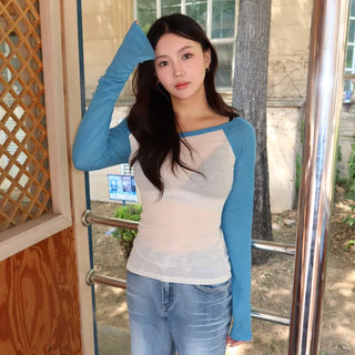 Lip Round Vera Color Block Raglan Off-T