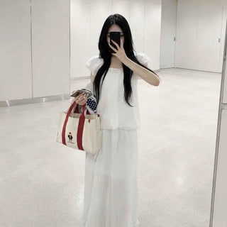 Loose Fit Frill A-Line Daily Long Skirt