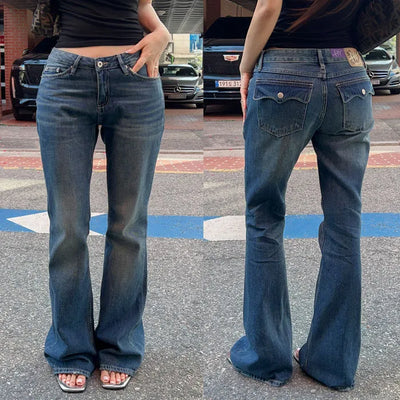 Contenny Denim Pocket Low Bootcut Pants
