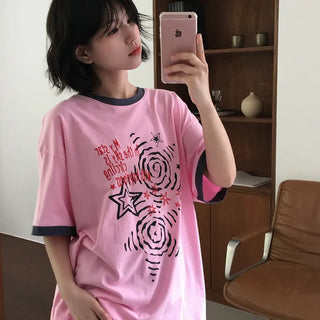 [UNISEX] Oversized Star Circle Short Sleeve T-shirt