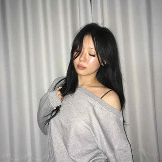 Oversized Off-Shoulder Dolman Sleeve Daily Sweatshirt