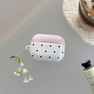 Cream Veil Pod Dot Glossy Hard AirPods Buds Pro 3 Live Case