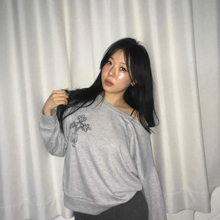 Oversized Graphic Rib Daily Long Sleeve T-shirt