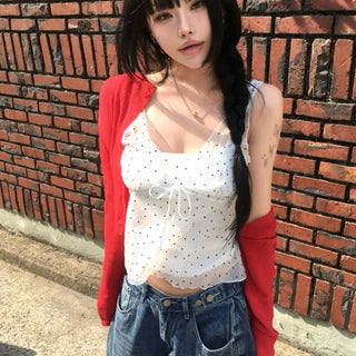 Muffin See-through Dot Bustier Sleeveless