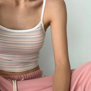 Pastel striped sleeveless top