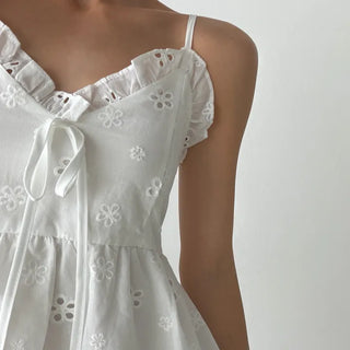 Flower punched sleeveless top