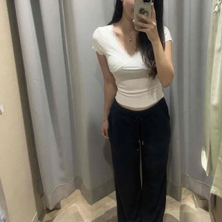 Sesha String Plain Wide Loose Fit Daily Training Bottoms