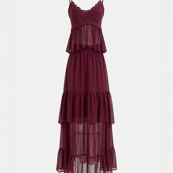 Burgundy Savannah BOHO Lace Two-Piece Set