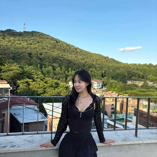 Lipin Frill Tiered Dot Daily Mini Skirt