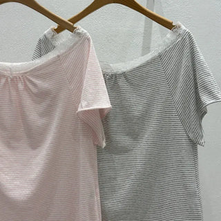 Piu Lace Striped T-shirt