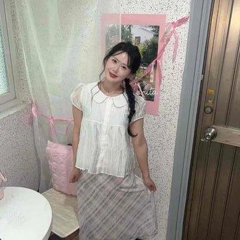 Check A-line Daily Midi Skirt