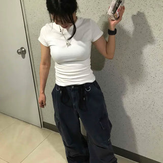 Cargo Pocket Washed Wide Daily Long Pants