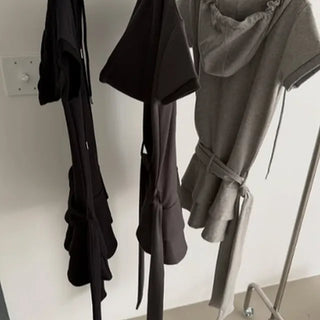 Moony Tiered Hooded Dress