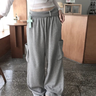 Two-fold pocket long pants