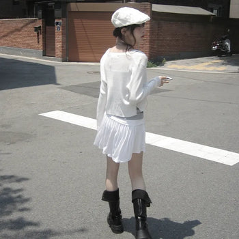 Video o  Rubber Folding Flare Mini Skirt