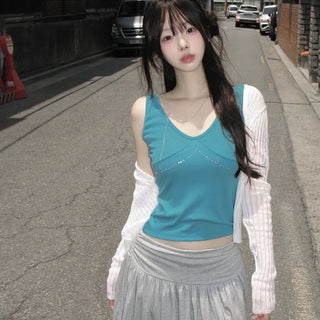 Kana Metal Deep V-Neck Sleeveless